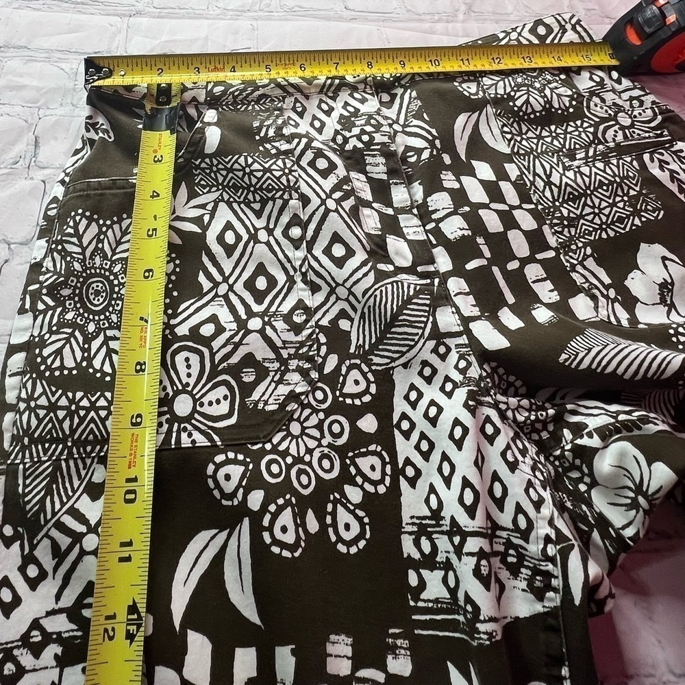 Chico's Brown And White Patchwork Patterned Cropp… - image 3